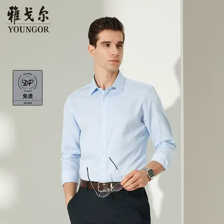 雅戈尔长袖衬衫男士商场同款男士休闲纯棉DP免烫条纹上班衬衣2010商品大图