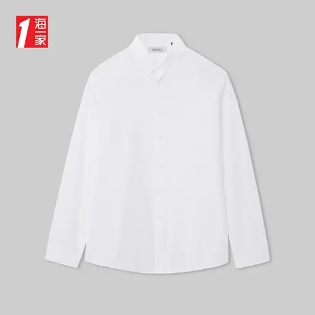 海一家休闲舒适长衬2024年春季新款简约格纹青年男士长袖衬衫商品大图