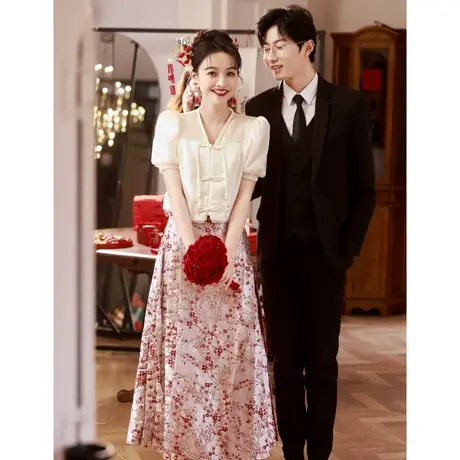 马面裙敬酒服新娘2024新款高级感新中式订婚礼服夏季秀禾服套装图片