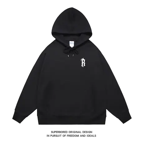 设计感美式字母连帽卫衣潮流复古印花长袖秋季宽松百搭上衣潮帽衫商品大图