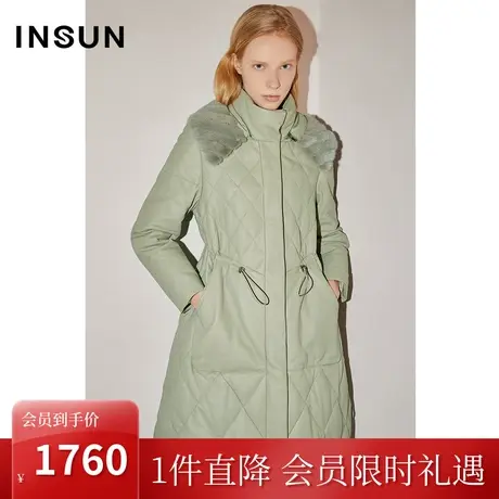 恩裳COVER冬2022潮流轻盈水貂帽领保暖白鹅绒绵羊皮羽绒皮草商品大图