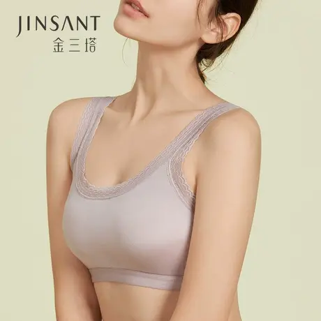 金三塔新品真丝背心式抹胸 100%桑蚕丝无痕运动文胸舒适内衣图片