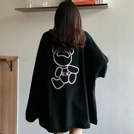 vintage卫衣女宽松韩版ins超火上衣bf慵懒风春秋薄款oversize外套图片