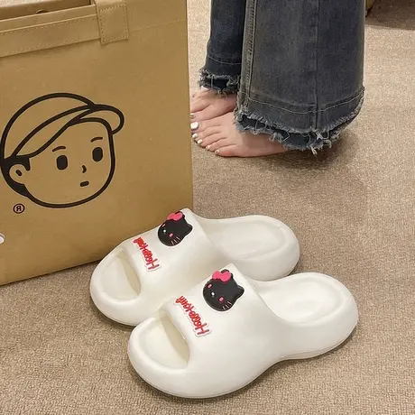 拖鞋女夏季ins潮时尚室内外穿可爱猫咪厚底踩屎感家居防滑凉拖鞋商品大图