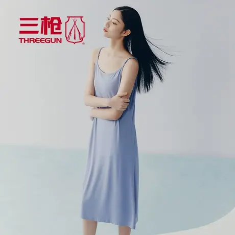 三枪莫代尔吊带家居裙睡衣睡裙凉感无袖家居服春夏女70475商品大图