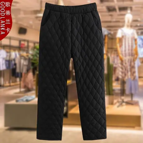 加肥加大码中老年羽绒棉裤女外穿宽松洋气妈妈装加厚保暖冬季棉裤图片