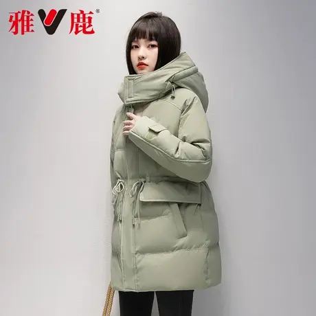 V/雅鹿2023年反季女装新款羽绒服连帽韩版修身保暖外套官方正品商品大图
