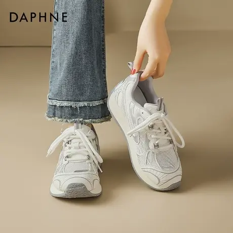 达芙妮厚底德训鞋女2025新款夏季网面透气休闲板鞋阿休闲甘小白鞋图片