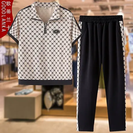 40-50岁中年妈妈夏装短袖运动服两件套大码洋气时尚运动休闲套装图片
