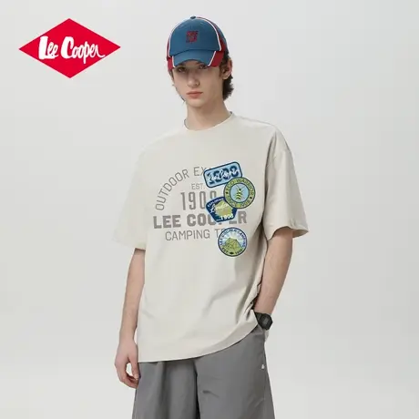 Lee Cooper/李库珀 字母印花短袖T恤男女夏季宽松透气情侣上衣潮商品大图