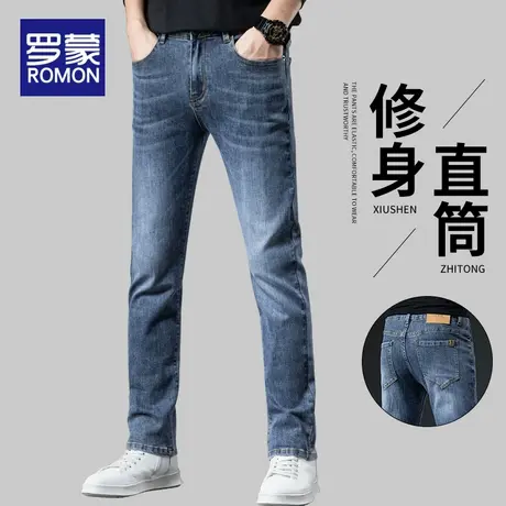 罗蒙秋季牛仔裤男2025新款裤子男款修身直筒百搭男裤春秋休闲长裤商品大图