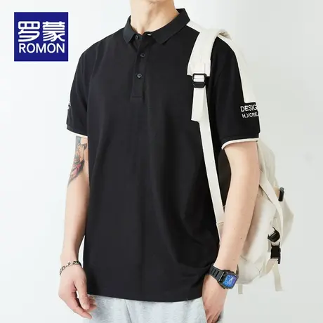 罗蒙冰丝polo衫男夏季薄款宽松休闲百搭休闲t恤冰丝翻领短袖男士图片