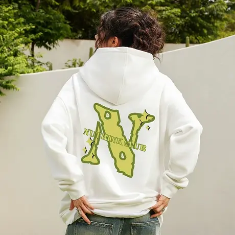 Nuthink美式高街字母帽子卫衣男潮潮牌宽松情侣款冬季季外套男款图片