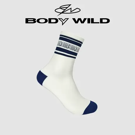 BODYWILD宝迪袜子字母印花中筒袜休闲袜棉质男生百搭运动ZBN94YL2图片