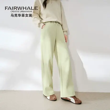 马克华菲秋季裤子女2025新款宽松显瘦直筒休闲裤小个子卫裤阔腿裤商品大图
