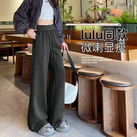 NOW真维斯高腰卫裤微喇裤子女2025新款秋季辣妹高腰小个子休闲裤商品大图