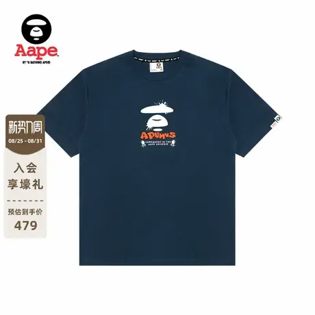 Aape旗舰店男装秋冬猿人迷彩圆章印花潮流休闲短袖T恤1748XXP图片