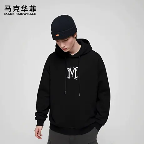 马克华菲 deer 美式字母印花套头连帽卫衣男款秋季宽松长袖外套女图片