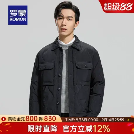 罗蒙2025冬季新款保暖羽绒服时尚青年男士翻领短款工装夹克外套男商品大图