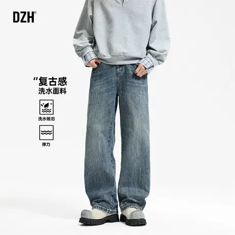 男士弹力牛仔裤男直筒美式潮牌2025新款休闲做旧长裤秋季百搭男裤商品大图