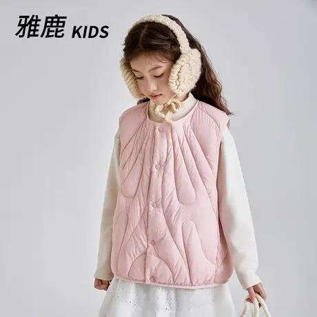 雅鹿轻薄男童女童羽绒服马甲2024秋冬季新款儿童背心中大童保暖商品大图