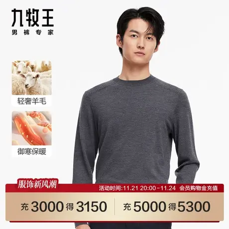 [含羊毛]九牧王男装JY1C40147商场同款圆领纯羊毛衫23新毛衣SN图片