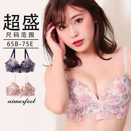 网纱大胸显小胸罩无钢圈上托女文胸聚拢小性感爱美菲露日系173914商品大图