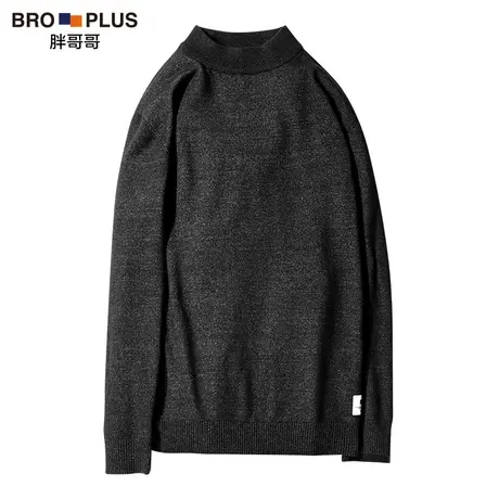 胖哥哥半高领毛衣男大码宽松胖子加肥加大套头2024男士保暖针织衫图片