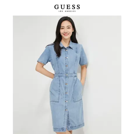 【38上新季】【秀智明星同款】GUESS新款女士极简舒适牛仔连衣裙图片