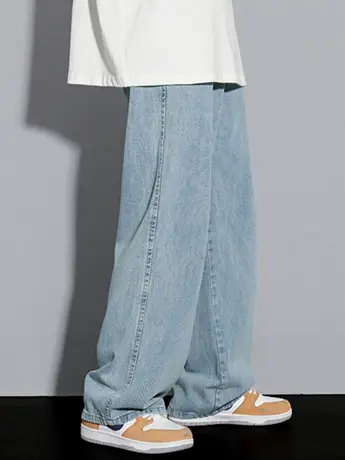 清仓捡漏百搭牛仔裤女新款秋冬宽松直筒美式高街休闲显瘦阔腿裤商品大图