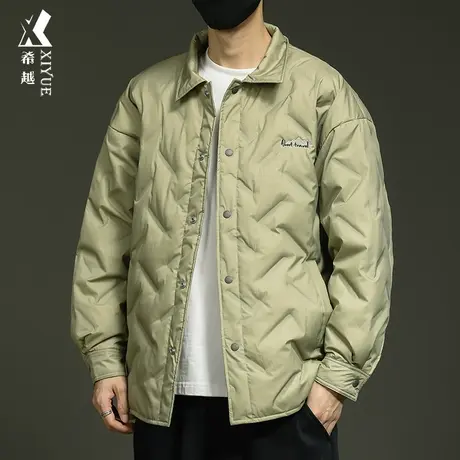 希越新国标轻薄羽绒服男2024秋冬季新款大码胖子加肥加大男士夹克图片
