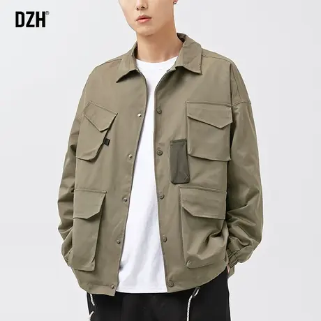 男士工装夹克外套男秋季美式高街青少年2023新款潮流男装春装上衣商品大图