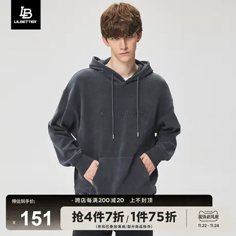 Lilbetter连帽卫衣男春秋2024新款运动上衣潮牌帽衫薄款痞帅外套商品大图