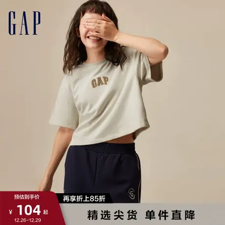Gap女装早春LOGO潮流学院风运动短袖T恤高级时尚休闲上衣857731图片