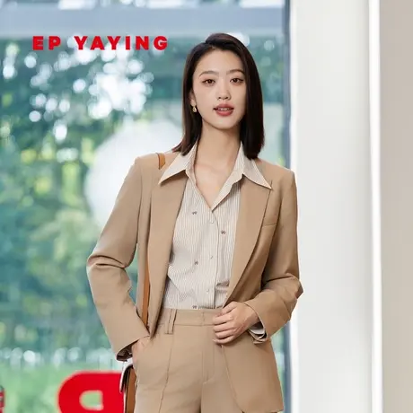 EP雅莹女装 美利奴羊毛混纺职场正装西装外套 2024春装新品1110A图片