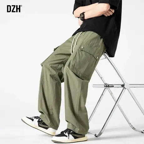 男士军绿色工装裤男直筒美式潮牌春季休闲裤子2024年新款长裤百搭商品大图