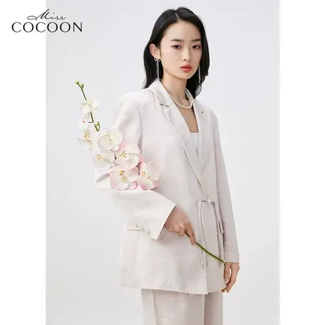 missCOCOON新中式提花西装外套女2023新款夏季设计感小众西服上衣商品大图
