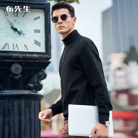 MrBu布先生半拉链卫衣男士保暖立领长袖T恤秋冬男运动上衣BT11908商品大图