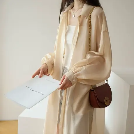 【清仓仅需129】小众防晒衬衫夏季薄款温柔风上衣防晒衣女商品大图