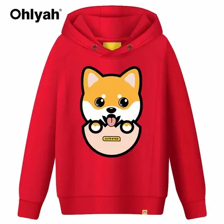 Ohlyah品牌卡通情侣卫衣女装2023秋冬韩版dog小狗印花学生上衣潮商品大图