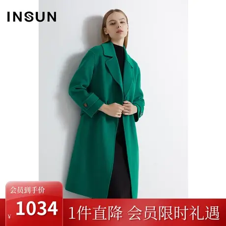 恩裳2022冬季舒适纯羊毛双面呢时髦减龄范毛呢外套女图片