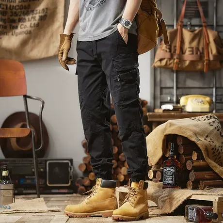 潮牌工装裤男士春季2023年春夏新款宽松直筒裤阔腿裤子男士休闲裤商品大图