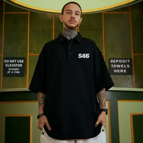 polo衫t恤胖子ins简约纯棉短袖潮牌宽松夏季大码男装加肥加大半袖图片