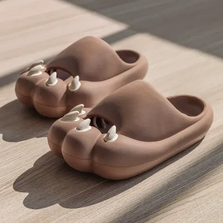 厚底踩屎感室内家居情侣卡通凉拖鞋女夏时尚外穿可爱搞怪猫爪拖鞋图片