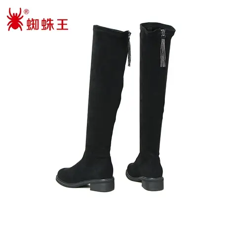 蜘蛛王断码清仓正品袜靴女2022冬商场新款过膝长筒靴加绒软底保暖图片