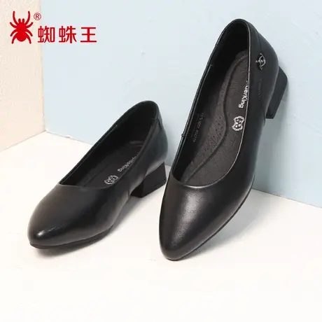 SPIDER KING/蜘蛛王女鞋真皮2022秋商场新款皮鞋工作上班软底浅口商品大图