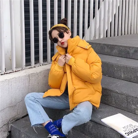 2023冬装新款ins韩版短款加厚羽绒棉衣女百搭学生外套面包服棉袄图片