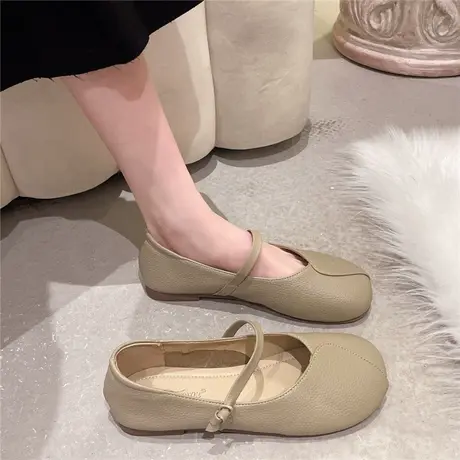 玛丽珍鞋女2023年春秋季新款百搭浅口平底单鞋晚晚风温柔豆豆鞋子商品大图