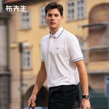 MrBu布先生英文字母刺绣暗门襟短袖衫2025夏立体肌理t恤男AT16091商品大图