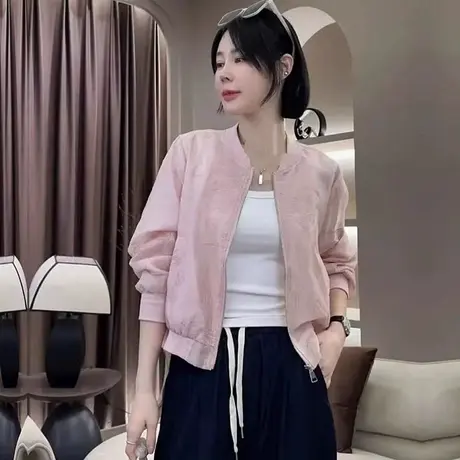 新中式国风女装提花刺绣立领棒球服外套女2025新款防晒衣女款夏季图片